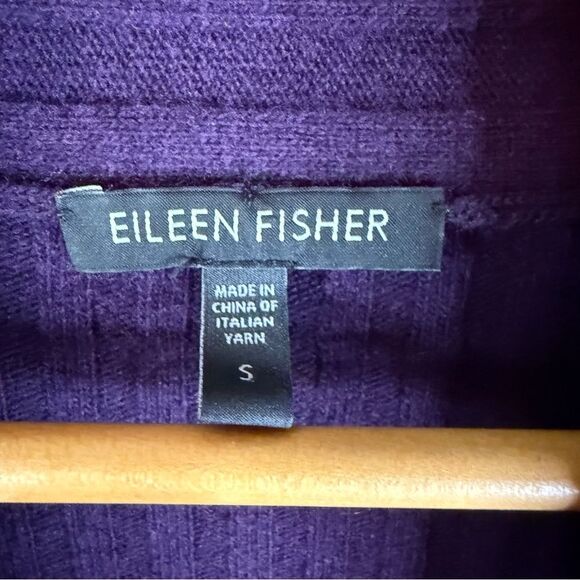 Eileen Fisher Womens Merino Wool Waterfall Cardigan Sweater Size Small Purple‎ - Picture 2 of 5